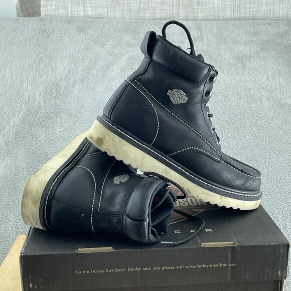 Harley-Davidson Men's Beau 7.5 Inch Wedge Boot Motorcycle, Black, 8.5 S095 - Picture 1 of 12